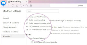 How to turn on/off hardware acceleration in Maxthon Browser